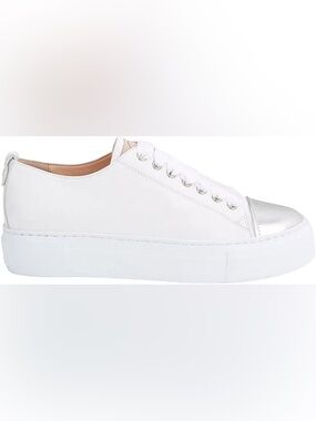 Agl White Low-Top Sneakers with Silver Toe Cap